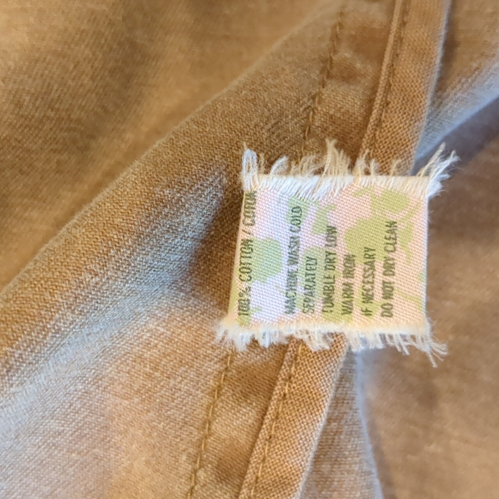 Free People Ruffled Military Jacket Tan Size Large 100% Cotton - Picture 8 of 16